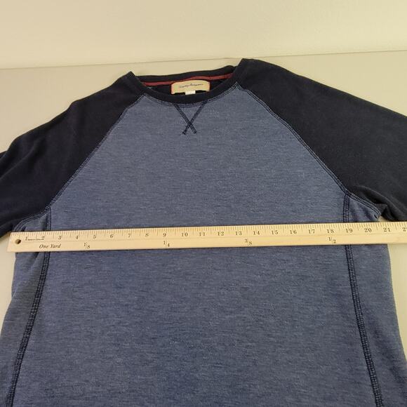 Tommy Bahama Men's Two-Tone Blue Crewneck‎ Jersey Long Sleeve Shirt Size Large - Picture 7 of 11